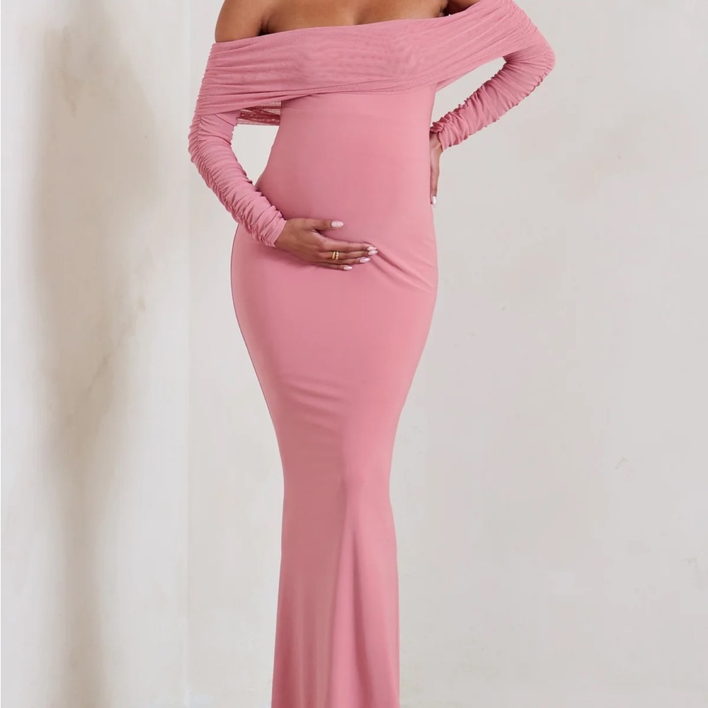 Club L London pink blush maternity dress size 6 US or size 10 Uk